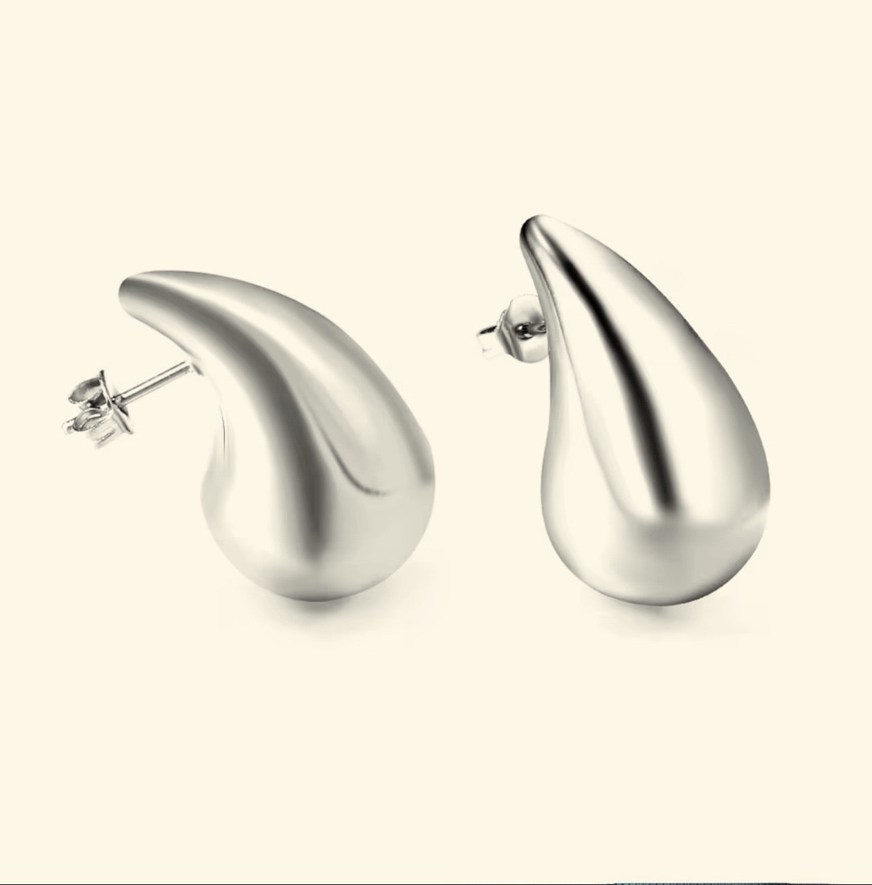 The Luna Silver Teardrop Stud