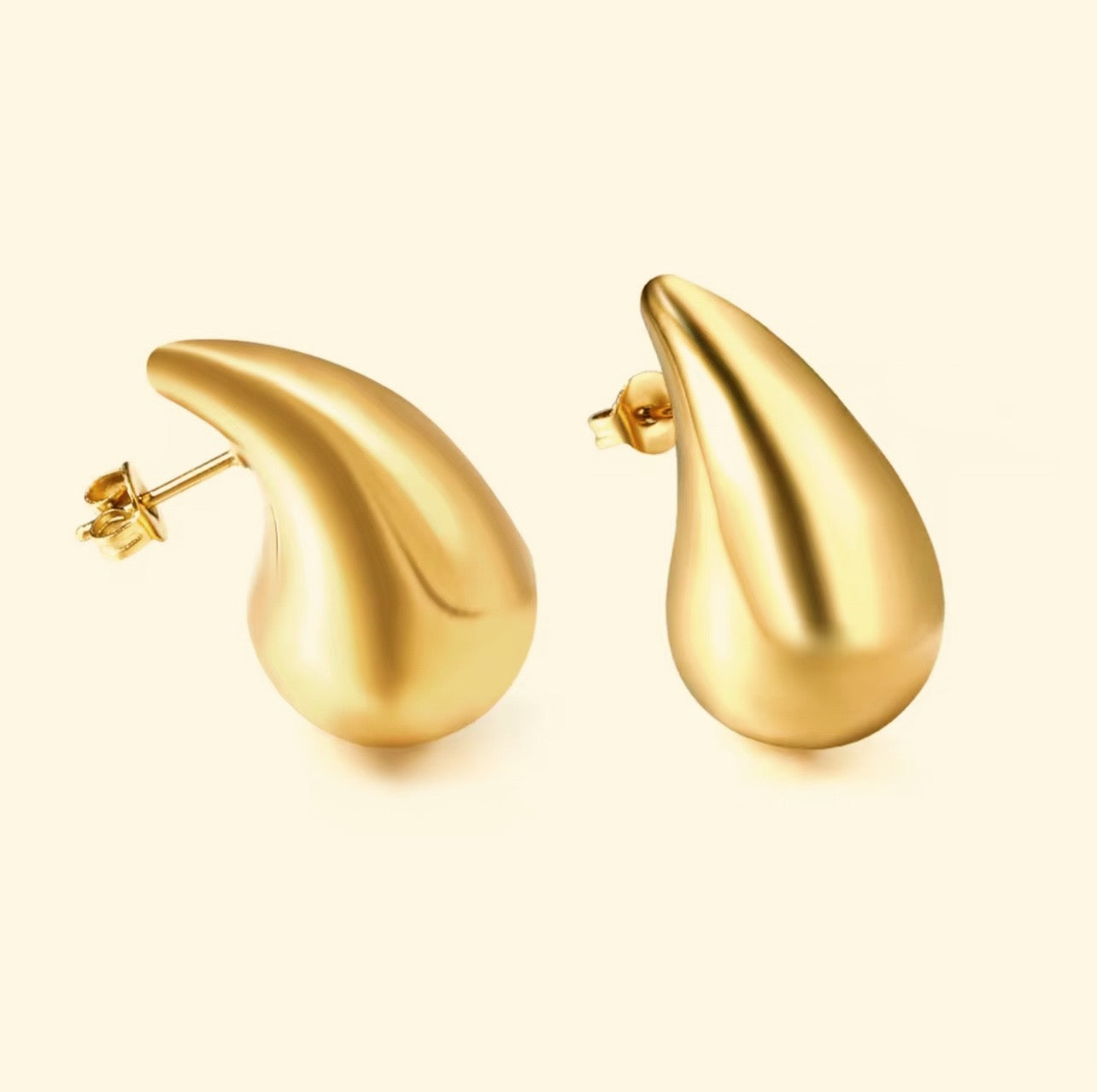 The Luna Gold Teardrop Stud