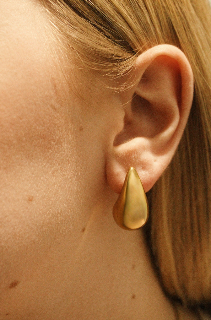The Luna Gold Teardrop Stud