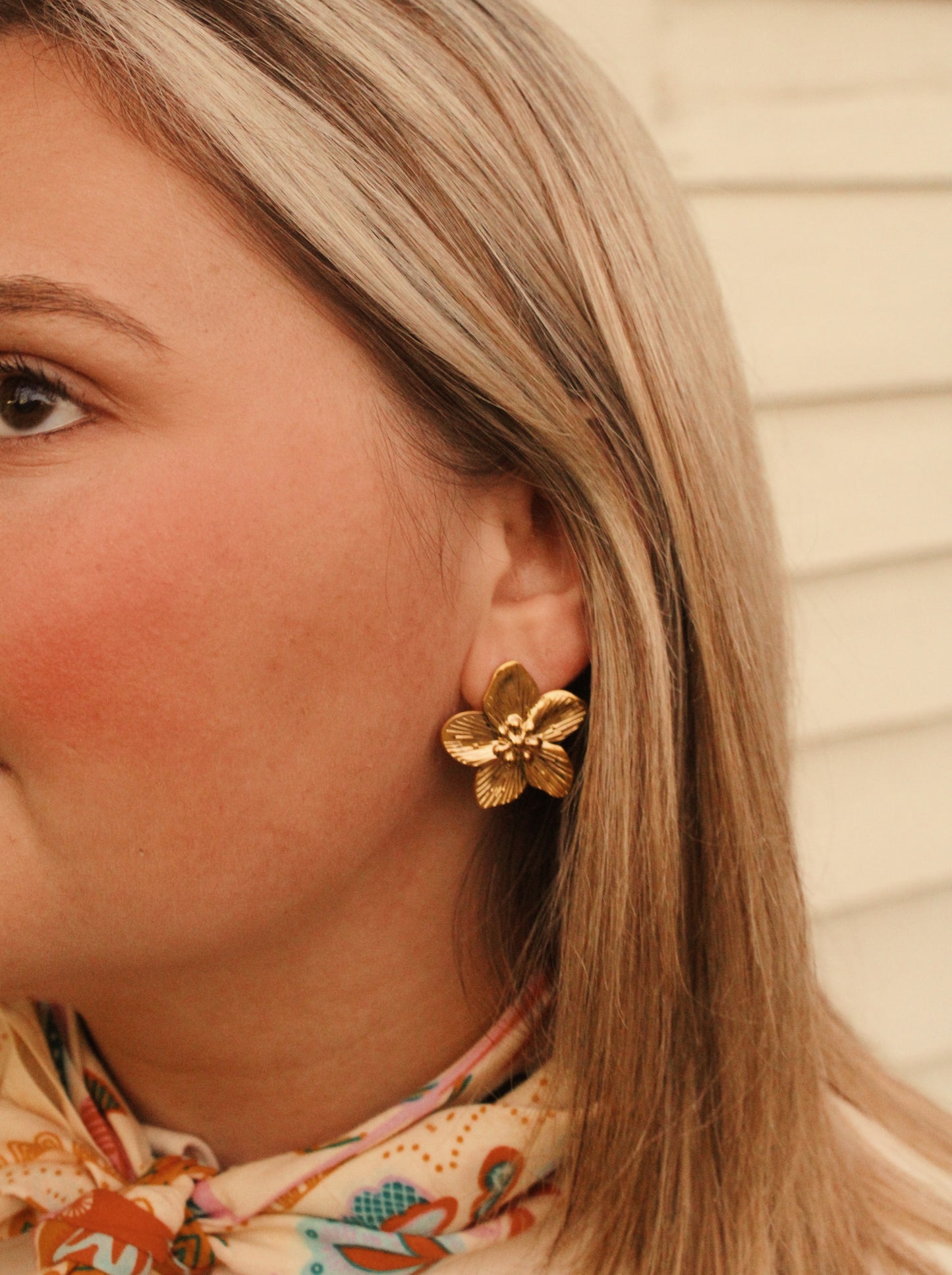 The Magnolia Flower Statement Stud