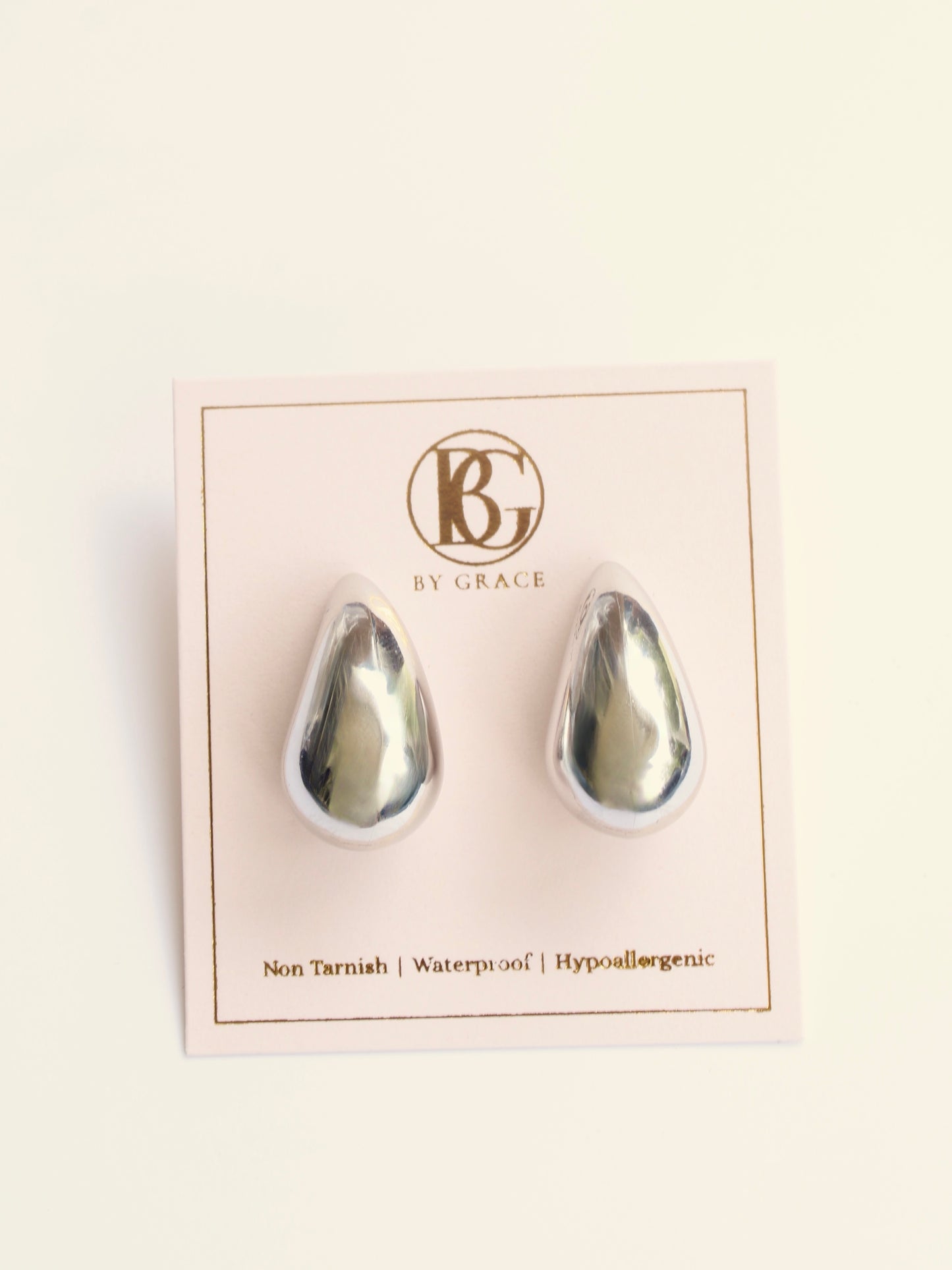 The Luna Silver Teardrop Stud