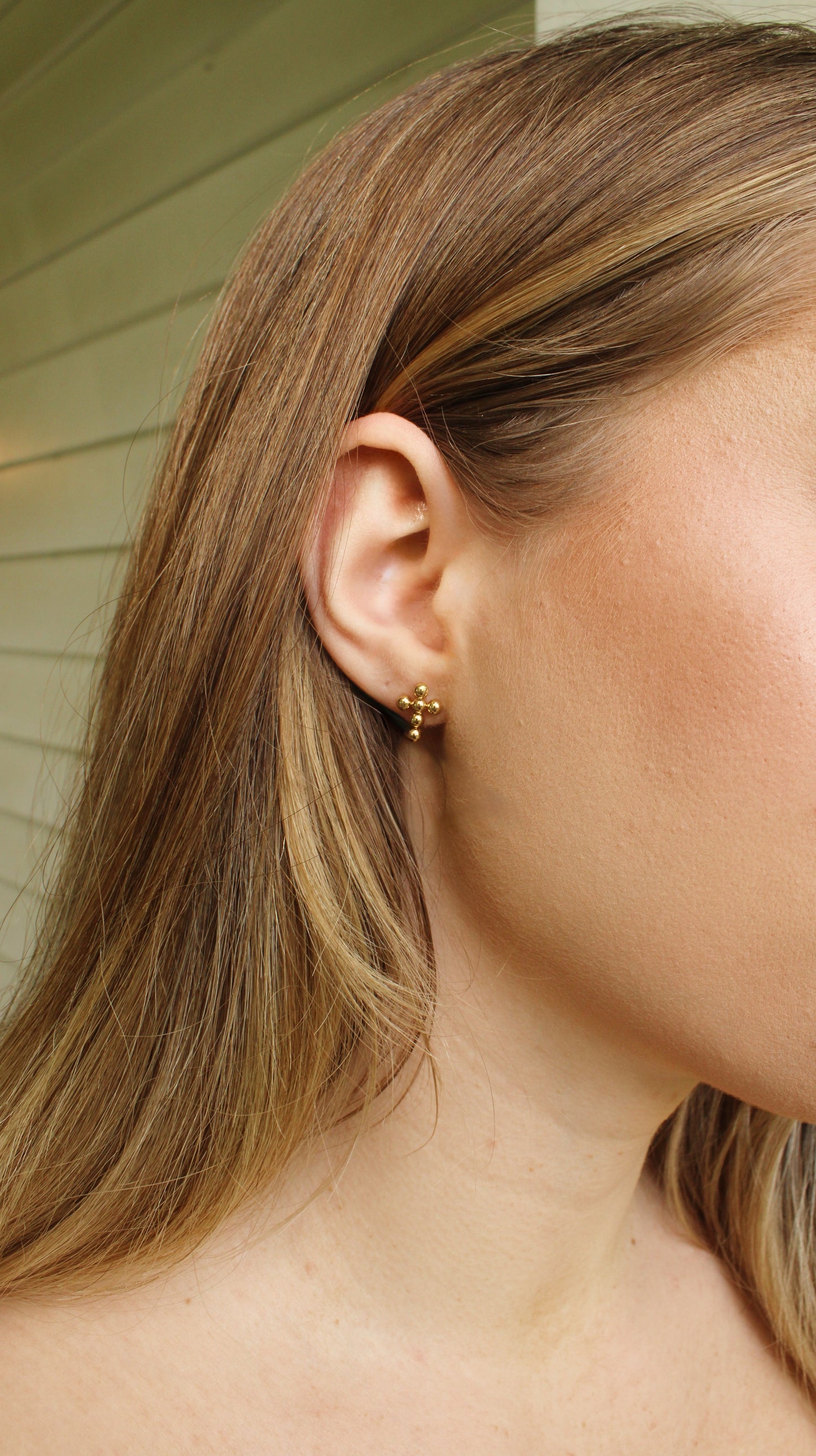 The Bella Gold Cross Stud