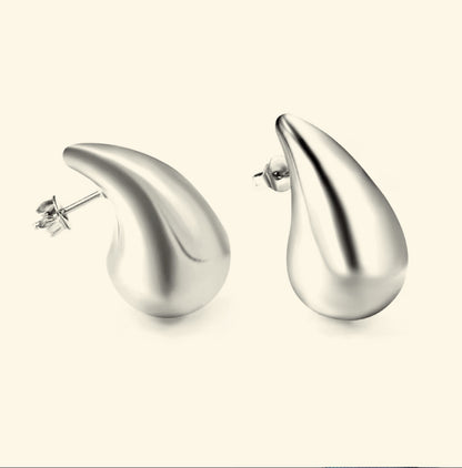 The Luna Silver Teardrop Stud