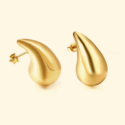 The Luna Gold Teardrop Stud