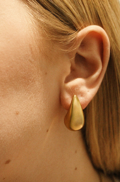 The Luna Gold Teardrop Stud