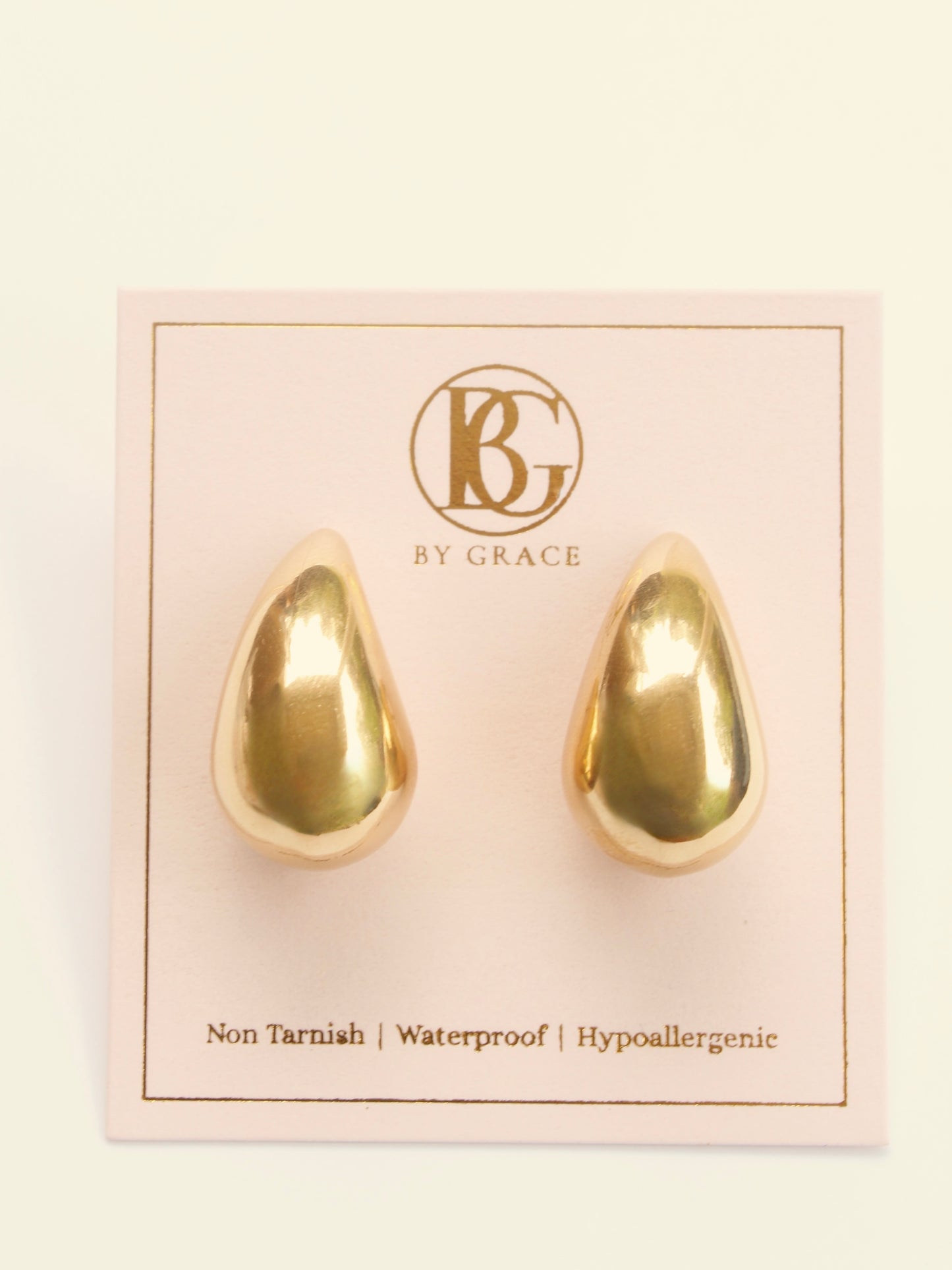 The Luna Gold Teardrop Stud