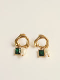 The Viola Emerald and Pearl Stud