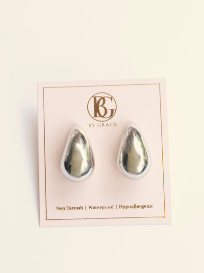 The Luna Silver Teardrop Stud