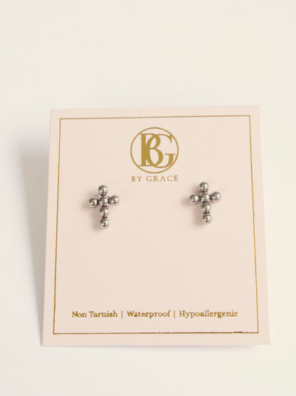 The Bella Silver Cross Stud
