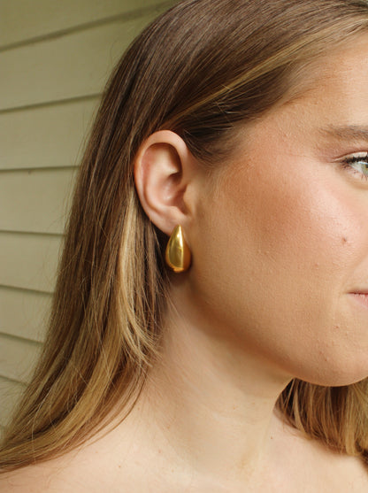 The Luna Gold Teardrop Stud